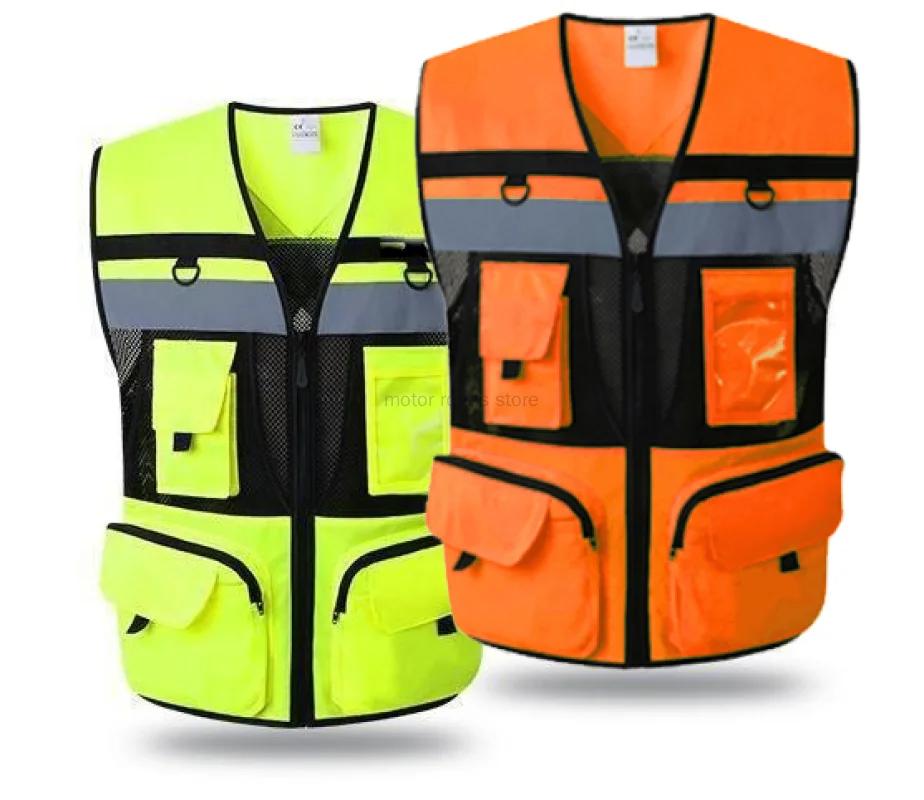 Yansıtıcı Güvenlik Sapanlar Yelek Logo ile Çok cep İş Cono De Seguridad Şişe Trafik Yansıtıcı Yelek Görünürlük Giyim