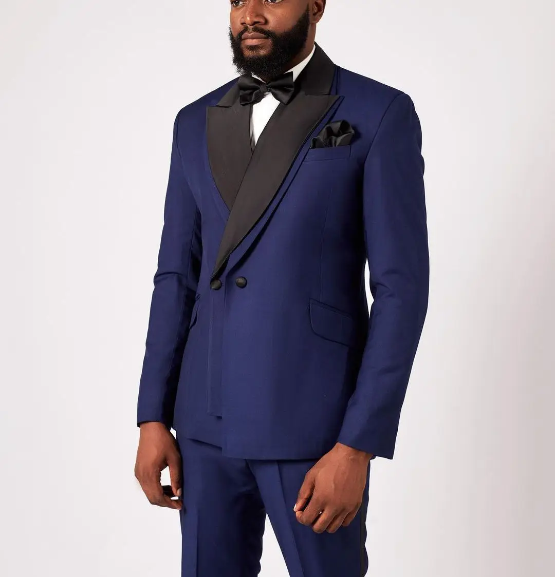 Yeni Moda 2 Adet Blazer Pantolon Erkek Takım Elbise Bir Düğme Saten Doruğa Yaka Resmi Balo İş Elbisesi Düğün Damat Artı Boyutu Özel