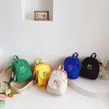 Kore Tarzı Fermuarlı Bebek Sırt Çantası Erkek Su Geçirmez Seyahat Çantası Sırt Çantaları Schoolbag Anaokulu Çocuk Kız Naylon Sırt Çantası