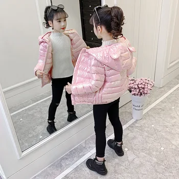 2023 Kore Sonbahar Kış Rüzgarlık Ceket Sıcak pamuklu üst giyim Toddler Kız Kış Giysileri İlkokul Kız Kış Ceket