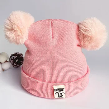 Bebek Kış Bebek Örgü Örgü Şapka Çocuklar için Sevimli Yenidoğan Bebek kulak koruyucu Kış Şapka Erkek Sonbahar Kış