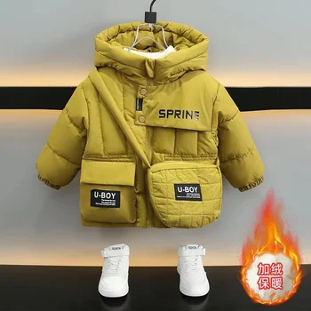 Erkek Aşağı Pamuk Ceket Kış Yeni çocuk Giyim Bebek Moda Kalınlaşmış Ceket Sıcak Pamuk Ceket pamuklu giysiler Çocuklar Kıyafetler