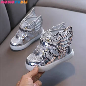 Çocuk Ayakkabıları Moda 2023 İlkbahar Sonbahar Yeni Stil Glow Yanıp Sönen LED Ayakkabı Çocuklar Kore Tarzı Bebek ayakkabıları Erkek Kız spor ayakkabı
