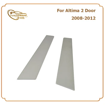 Pillar Post Trim nissan için kapak Altima 2 Kapı 2008 2009 2010 2011 2012 2 ADET Araba Yan Pencere Çıkartmaları 304 Paslanmaz Çelik Gümüş
