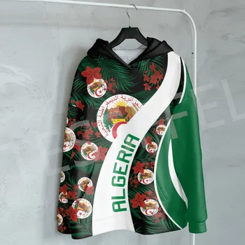 NewFashion Afrika Ülke Cezayir Bayrağı Dövme Retro Eşofman 3DPrint Harajuku Rahat Streetwear Kazak Komik Ceket Hoodies D