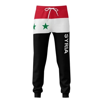 Erkek Sweatpants Suriye Bayrağı cepli pantolon Joggers Futbol Futbol Çok Fonksiyonlu Spor Ter İpli İle