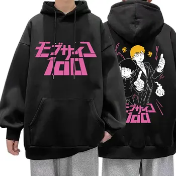 Japonya Anime Mob Psiko 100 Hoodie Shigeo Kageyama Reigen Arataka Baskı Uzun Kollu Kapüşonlu Sweatshirt Büyük Boy Rahat Streetwear