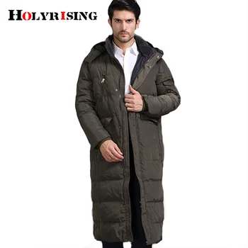 Holyrising aşağı ceket erkekler kış casual parka kalınlaşmak palto sıcak kaz tüyü erkek kürk uzun giyim 17690