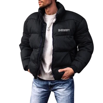 BHRIWRPY 2023 erkek Kış pamuklu ceket pamuklu ceket Kış portmanto Yaka Aşağı Ceket Kalınlaşmış erkek pamuklu ceket